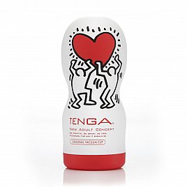 Мастурбатор Tenga Keith Haring Deep Throat Cup (глибока ковтка) із вакуумною стимуляцією